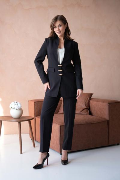 3 Düğmeli Hakim Yakalı Kadın Takım Elbise Siyah