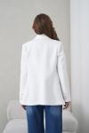 4 Düğmeli Kruvaze Kadın Ceket Beyaz