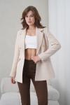 4 Düğmeli Kruvaze Kadın Ceket Bej