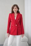 4 Düğmeli Kruvaze Kadın Ceket Kırmızı