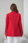 4 Düğmeli Kruvaze Kadın Ceket Kırmızı
