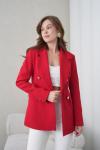 4 Düğmeli Kruvaze Kadın Ceket Kırmızı