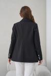 4 Düğmeli Kruvaze Kadın Ceket Siyah