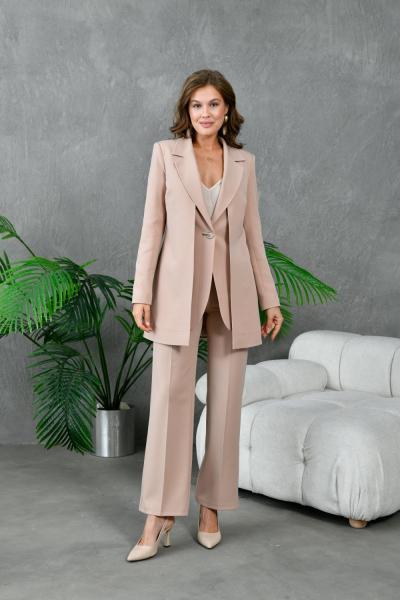 Aller Çıtçıt Düğmeli Kadın Takım Elbise Bej