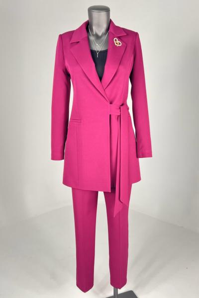 Bağlamalı Kadın Takım Elbise Mürdüm