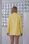 Çift Düğmeli Salaş Kadın Ceket Limon