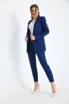 Düğmeli Atlas Kadın Takım Kadın Takım Lacivert