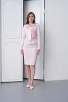 Fiyonklu Ceket Etekli Kadın Takım Elbise Açık Pembe