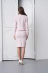 Fiyonklu Ceket Etekli Kadın Takım Elbise Açık Pembe
