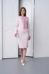 Fiyonklu Ceket Etekli Kadın Takım Elbise Açık Pembe