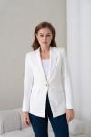 Gold Düğmeli Kadın Ceket Beyaz
