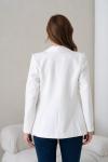 Gold Düğmeli Kadın Ceket Beyaz