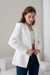 Gold Düğmeli Kadın Ceket Beyaz