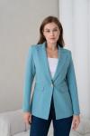Gold Düğmeli Kadın Ceket Turkuaz