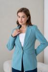 Gold Düğmeli Kadın Ceket Turkuaz