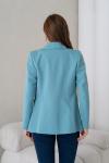 Gold Düğmeli Kadın Ceket Turkuaz
