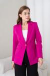 Gold Düğmeli Kadın Ceket Fuşya
