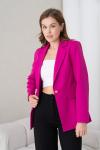 Gold Düğmeli Kadın Ceket Fuşya