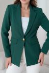 Gold Düğmeli Kadın Ceket Zümrüt Yeşili