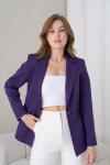 Gold Düğmeli Kadın Ceket Mor
