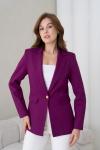 Gold Düğmeli Kadın Ceket Mor