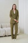 İncili Süslemeli Kadın Takım Elbise Haki