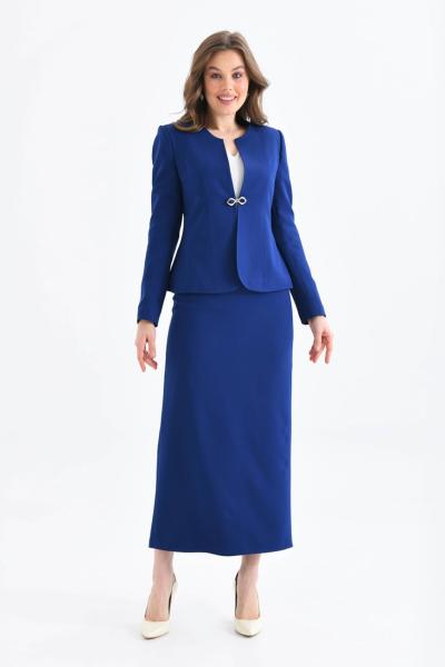 Kalem Etekli Kadın Takım Elbise Lacivert
