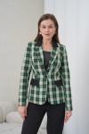 Kareli Ekose Kadın Ceket Yeşil