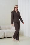 Kemik Düğmeli Kadın Takım Elbise Kahverengi