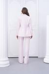 Kol Aksesuarlı İspanyol Paça Pantolonlu Kadın Takım Elbise Açık Pembe