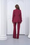 Kol Aksesuarlı İspanyol Paça Pantolonlu Kadın Takım Elbise Bordo