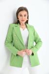 Kolu Düğmeli Blazer Kadın Ceket Fıstık Yeşili