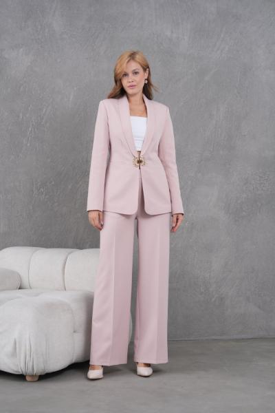 Şalyaka Toka Detay Kadın Takım Elbise Bej