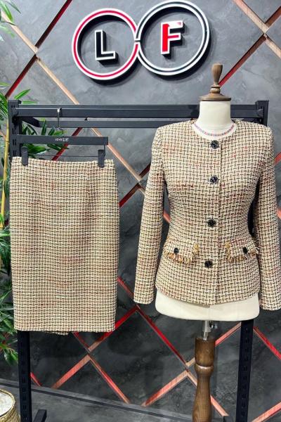 Simit Yaka Etekli Kadın Takım Elbise Taba