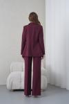 Tek Düğmeli Kadın Takım Elbise Bordo