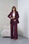 Tek Düğmeli Kadın Takım Elbise Bordo