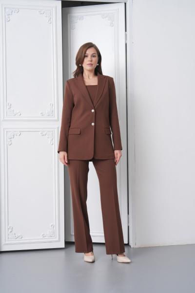 Tulumlu Kadın Takım Elbise Acı Kahve