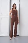 Tulumlu Kadın Takım Elbise Acı Kahve