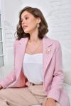 Broşlu Örgü Kumaş Kadın Ceket Açık Pembe Açık Pembe