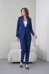 Düğmeli Atlas Kadın Takım Takım Elbise Lacivert